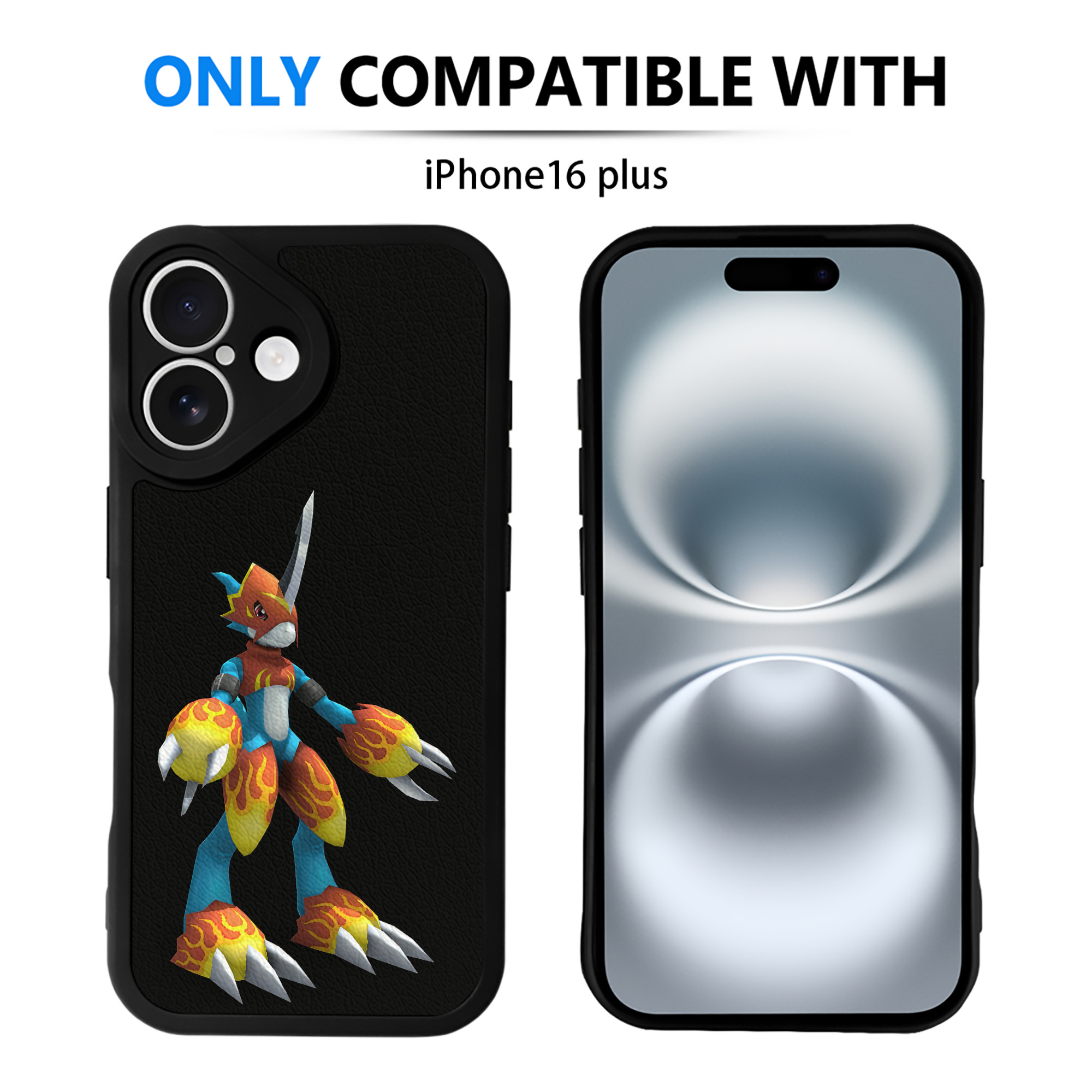 （画像用） Digimon デジタルモンスター/デジモン 【iPhone 16シリーズ対応】シリコンスマホケース（レザー調） 材質：シリコン
